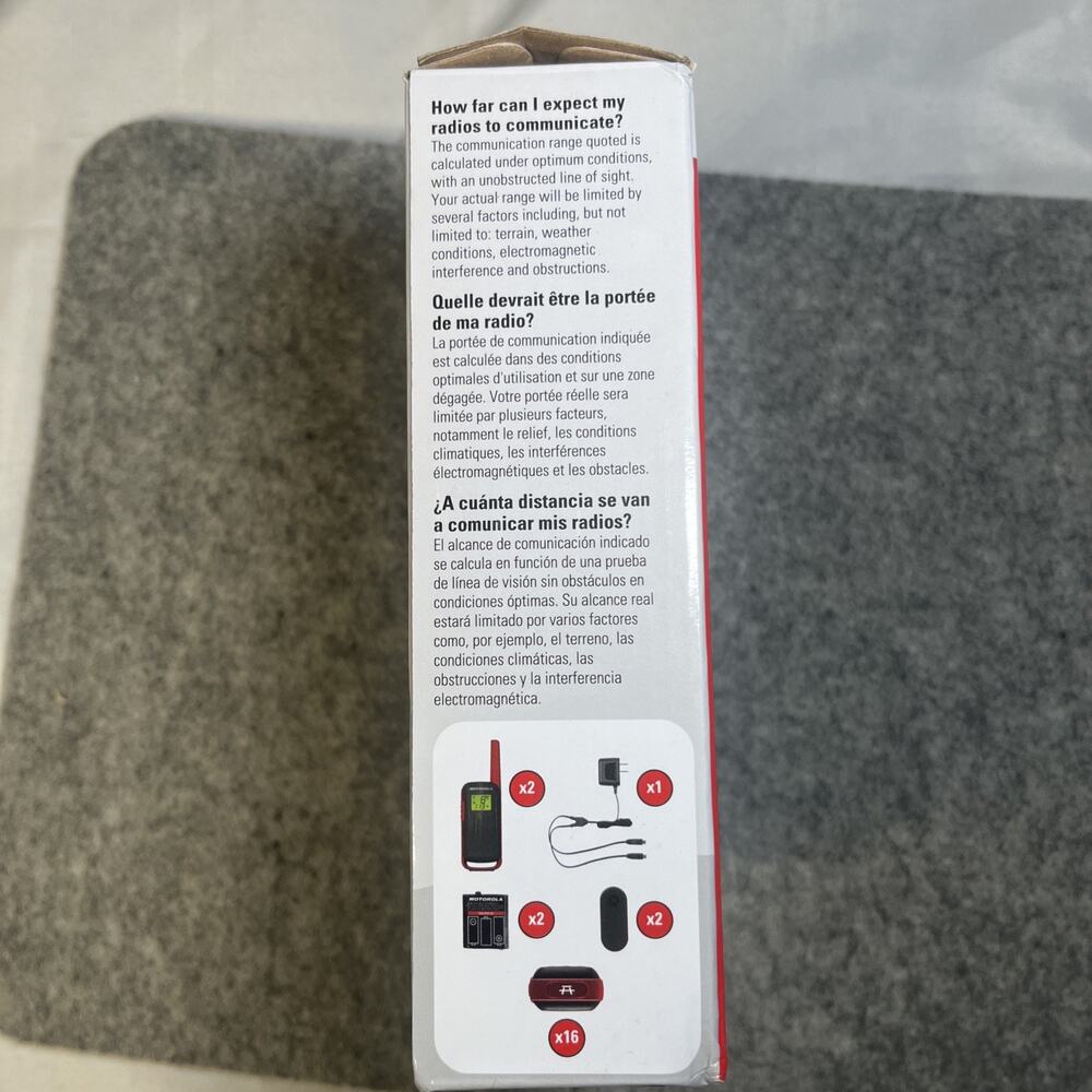 NEW Motorola Solutions T210 Two-Way Radio Black W/Red Two-Pack - Picture 4 of 5